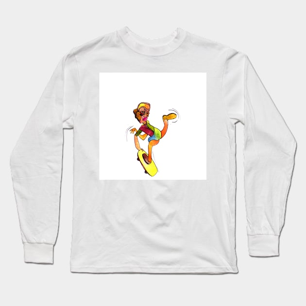 Skater Long Sleeve T-Shirt by TIMHANCOCKART1